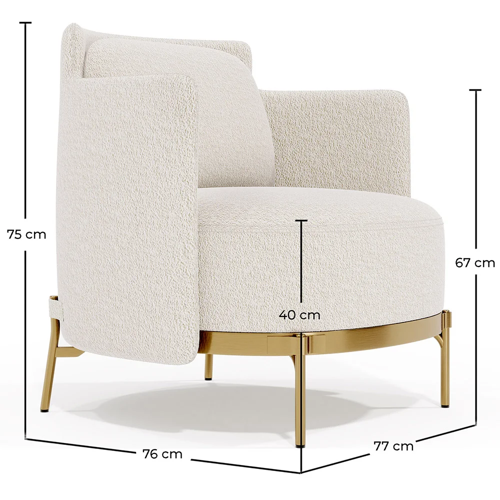 Designer-Sessel - Bezogen mit Bouclé-Stoff - Terrec image 10