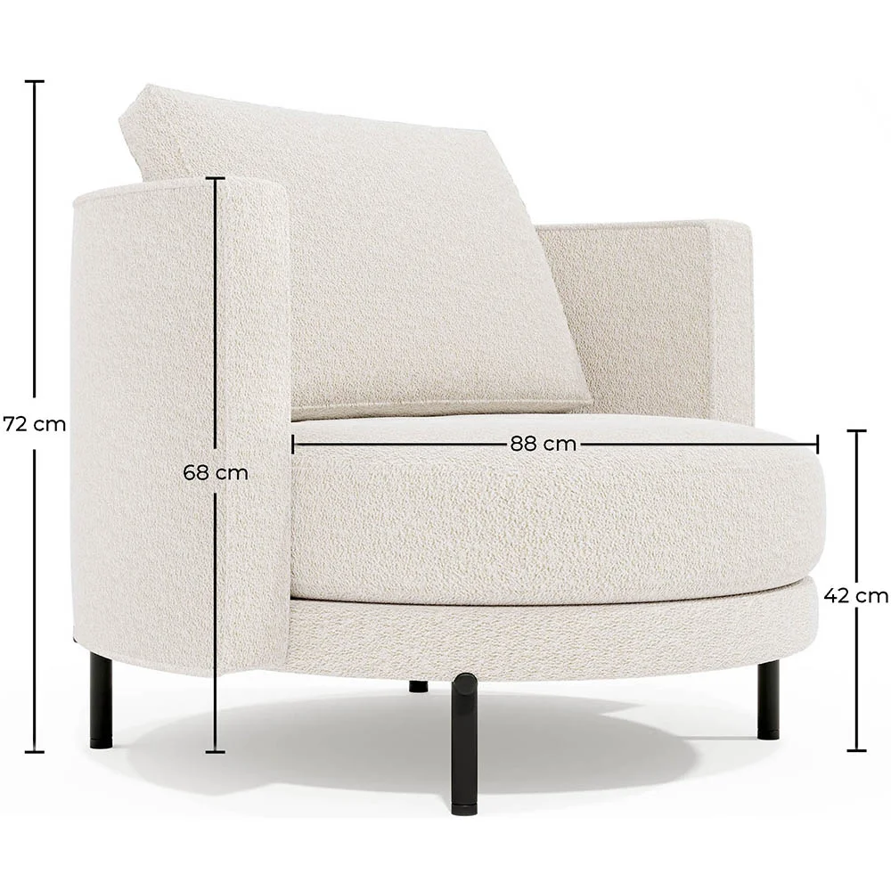 Designer-Sessel - Bezogen mit Bouclé-Stoff - Maura image 10