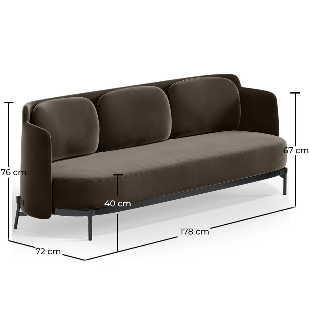 Dreisitzer-Sofa - Samtbezug -  Terron image 10