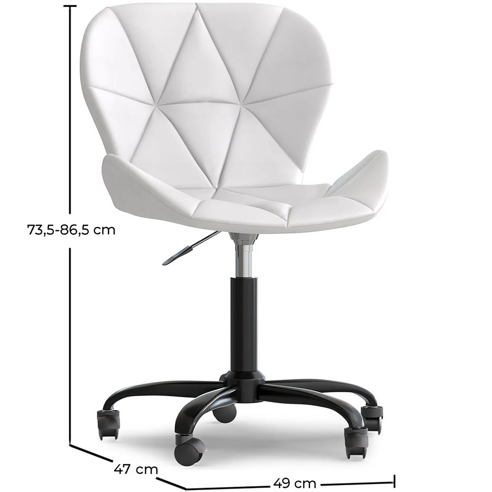  Bürostuhl mit Rädern - Drehstuhl - Kunstlederbezug - Schwarzes Wito-Gestell image 10