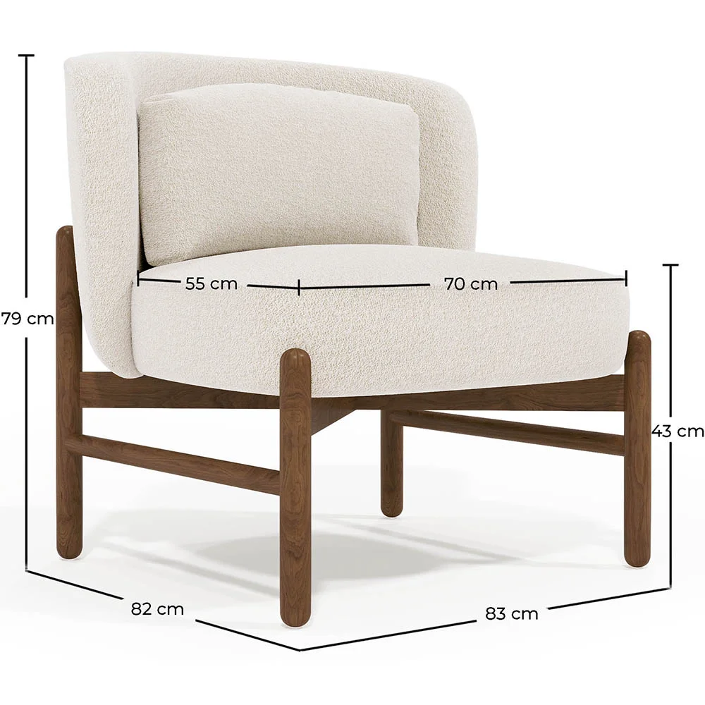Sessel aus Bouclé-Stoff und Holz - Brina image 10