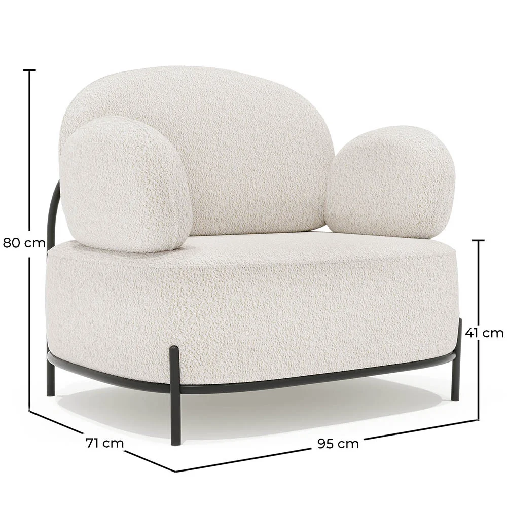 Design-Sessel - Bezogen mit Bouclé-Stoff - Baman image 10