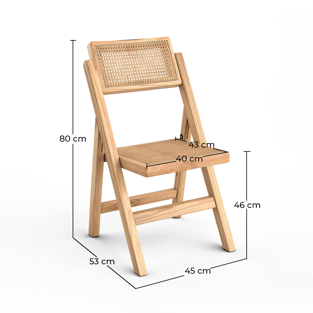 Klappbarer Holz-Rattan-Esszimmerstuhl - Umbra image 10