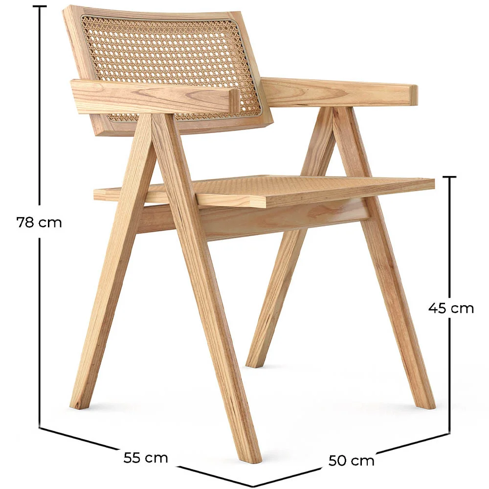 Esszimmerstuhl aus Rattan - mit Armlehnen - Kane image 10