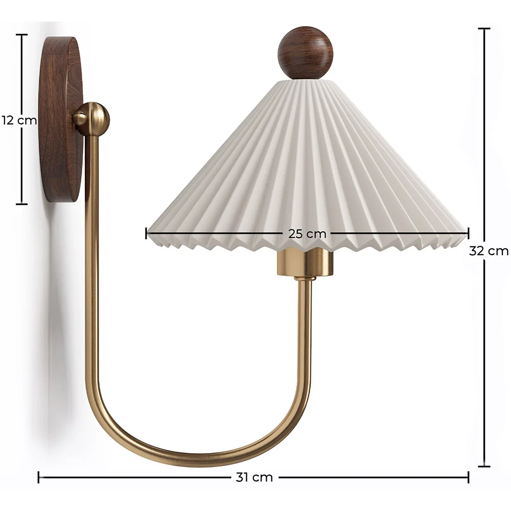 Gealterte Goldene Wandleuchte - Vintage Wandlampe - Leig image 10