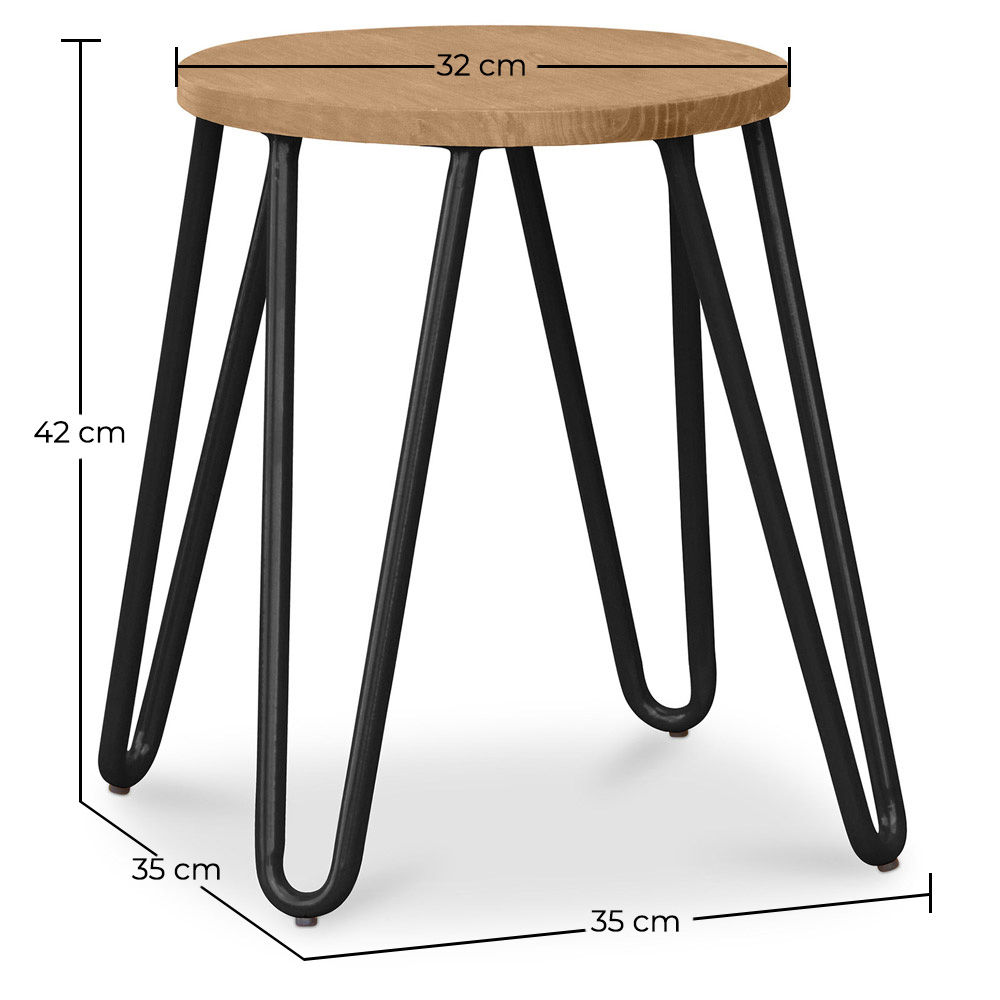 Hairpin Hocker - 42cm - Helles Holz und Metall image 10