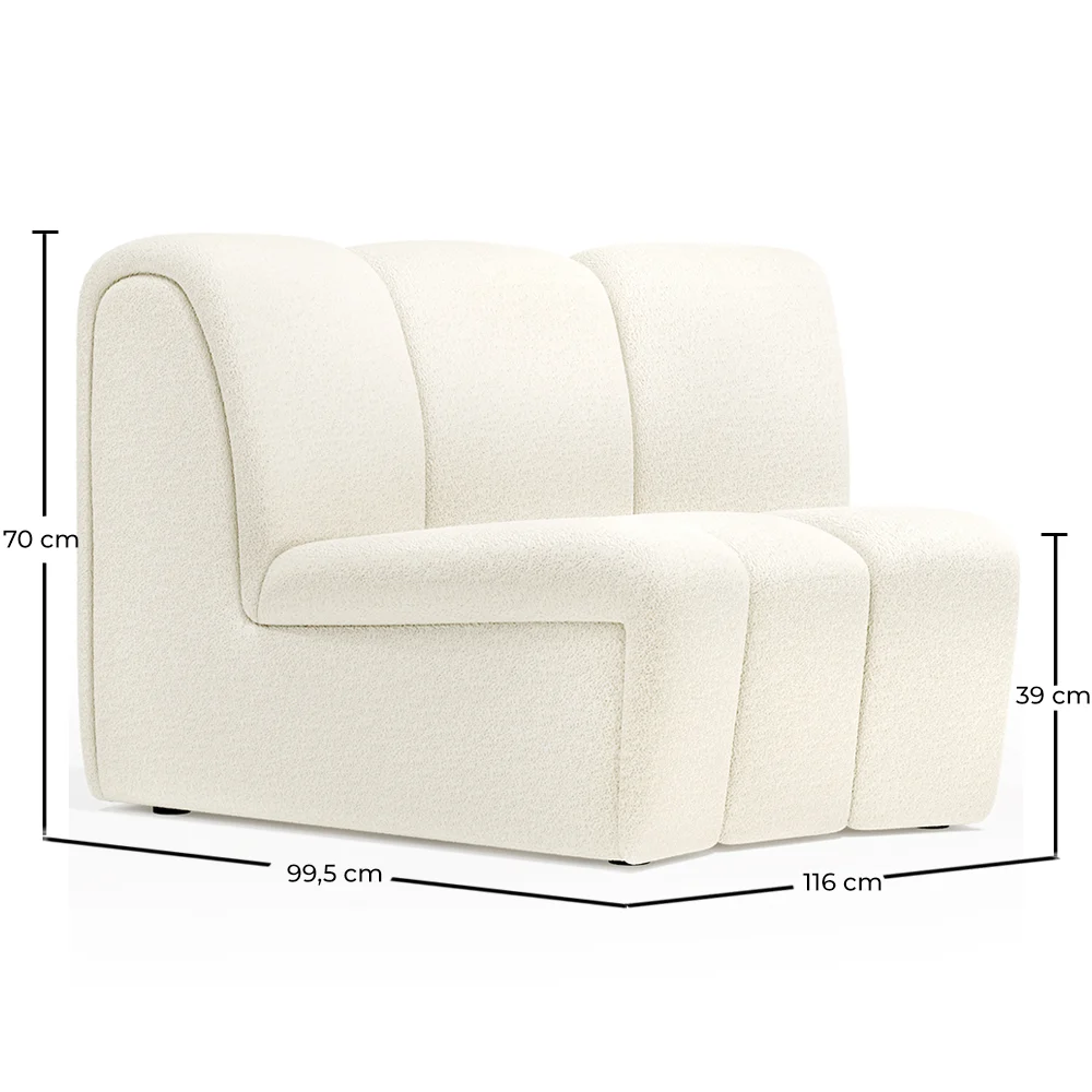 Gebogenes Modulsofa - Bezug aus Bouclé-Stoff - Herridon image 10