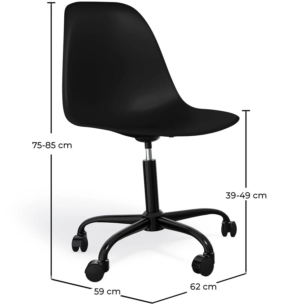 Bürostuhl mit Armlehnen - Rollender Schreibtischstuhl - Schwarzes Gestell Denisse image 10