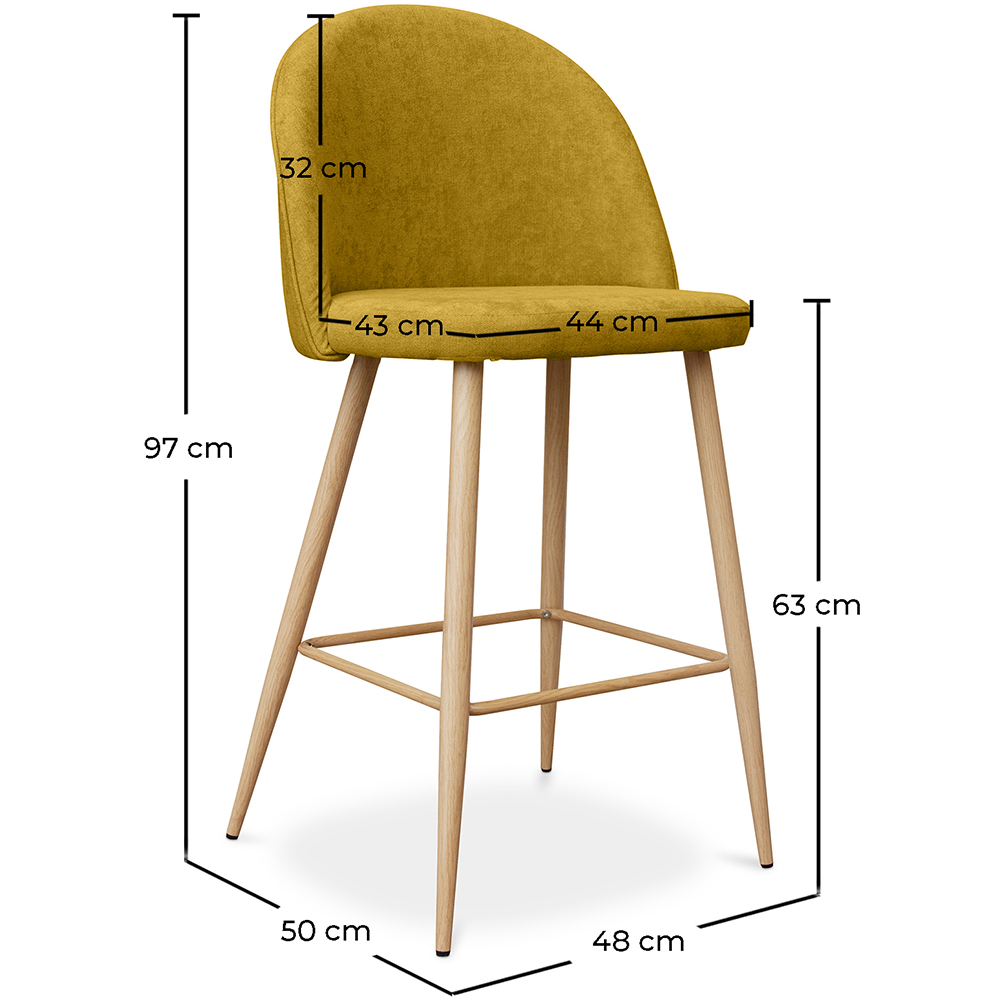 Gepolsterter Hocker aus Stoff - skandinavisches Design - 63cm  - Evelyne image 10