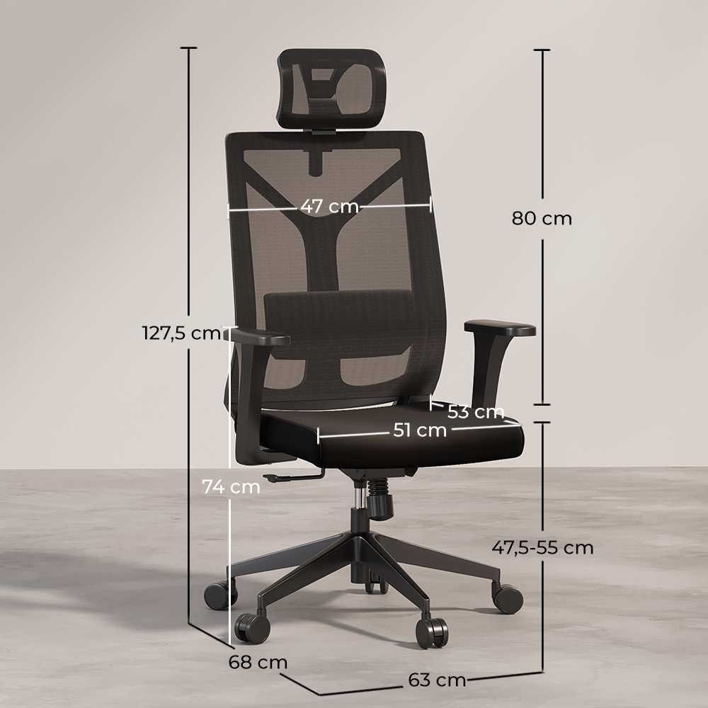  Ergonomischer Bürostuhl mit Rollen und Armlehnen - Pebbles image 10