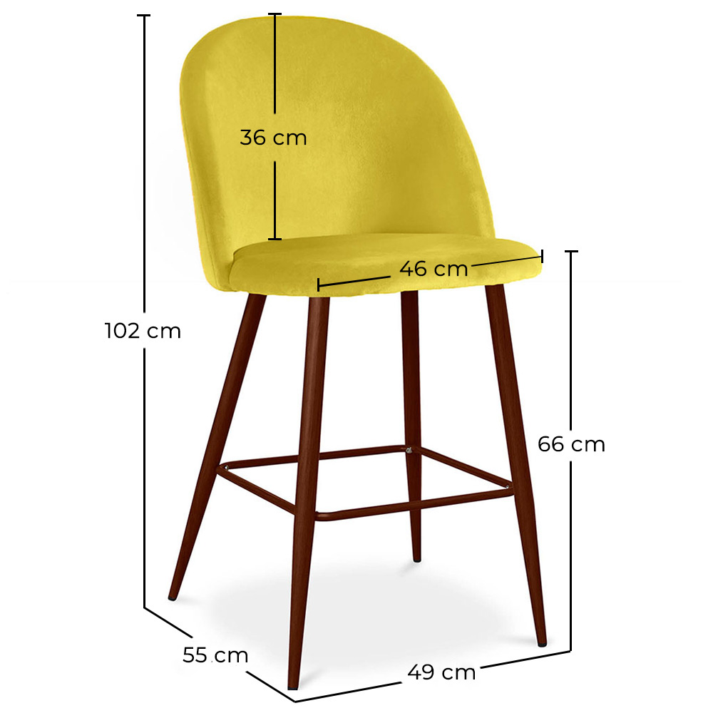 Samtgepolsterter Hocker - Skandinavisches Design - 66cm - Evelyne image 10