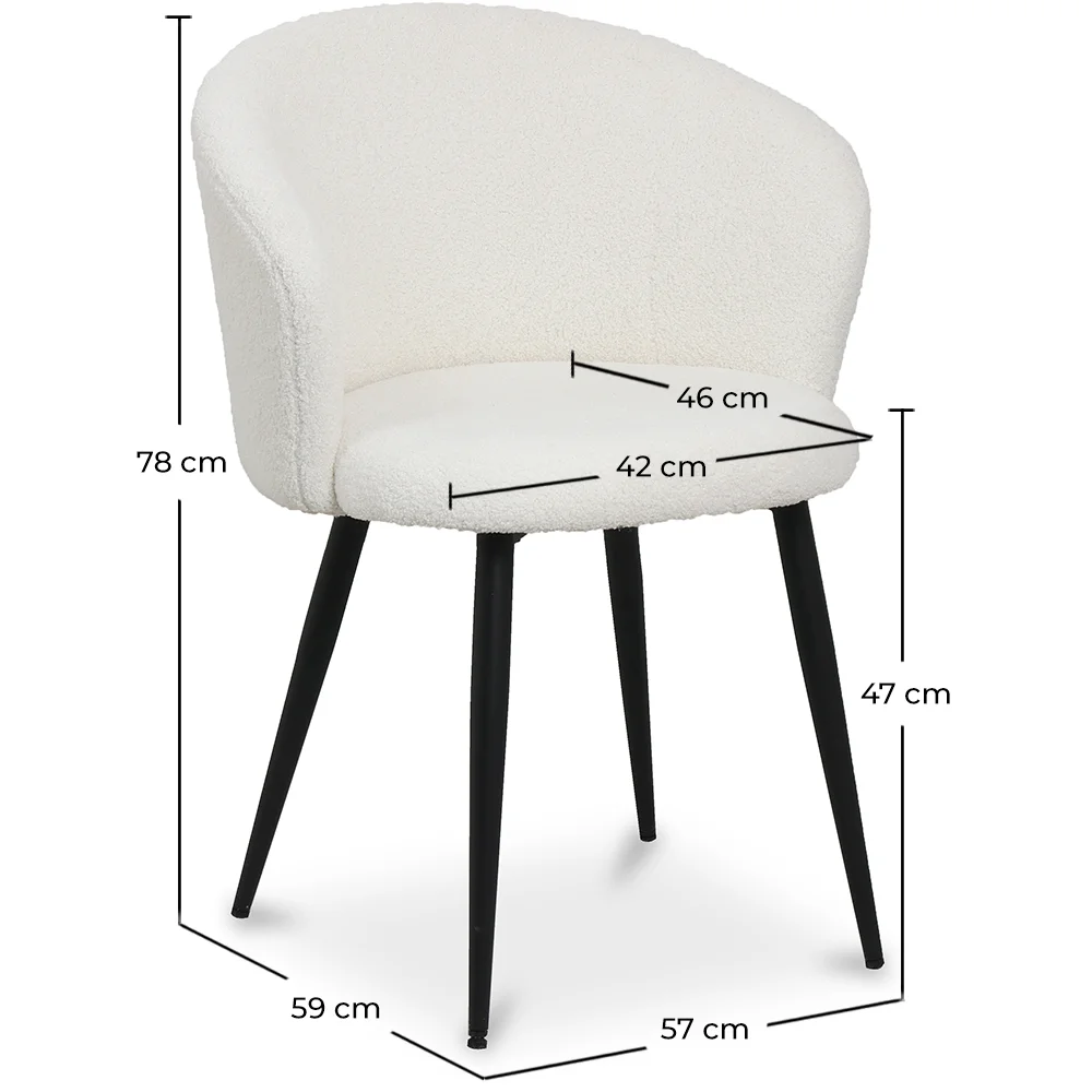 Gepolsterter Esszimmerstuhl aus Bouclé - Detra image 10