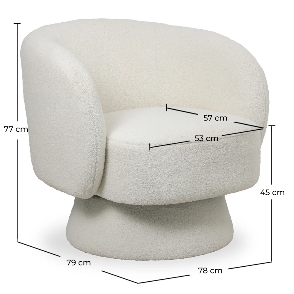 Sessel Bezogen mit Bouclé-Stoff - Gebogenes Design - Dresa image 10