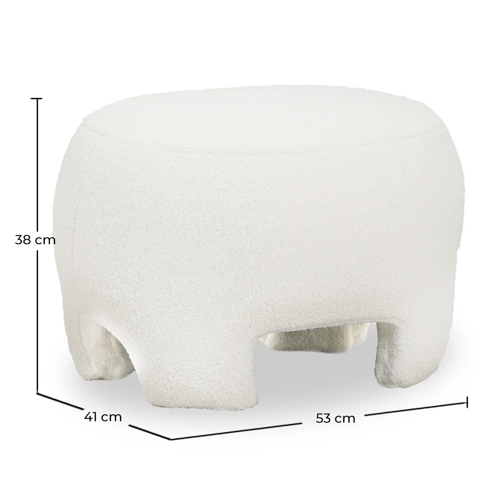 Gepolsterter Hocker - Pouf aus Bouclé-Stoff - Magnolia image 10