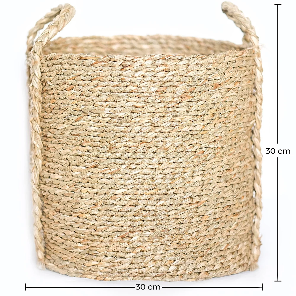 Korb aus Naturfasern mit Griffen - 30x30CM - Taral image 10