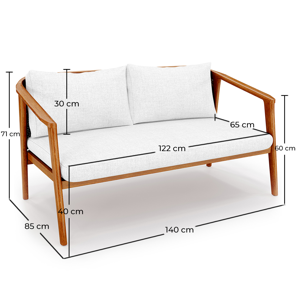 Outdoor Teakholzsofa - 140 CM - Bamas image 10