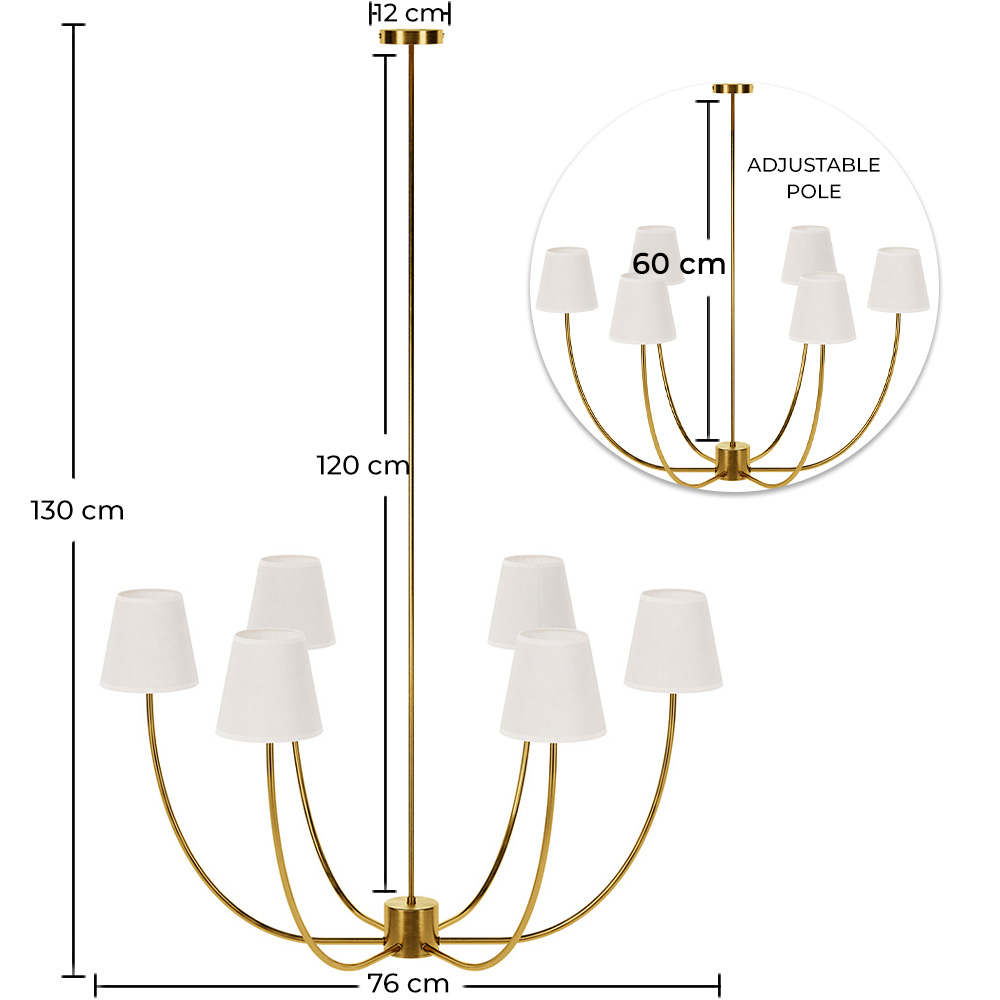 Goldene Deckenleuchter mit 6 Schirmen - Arena image 10