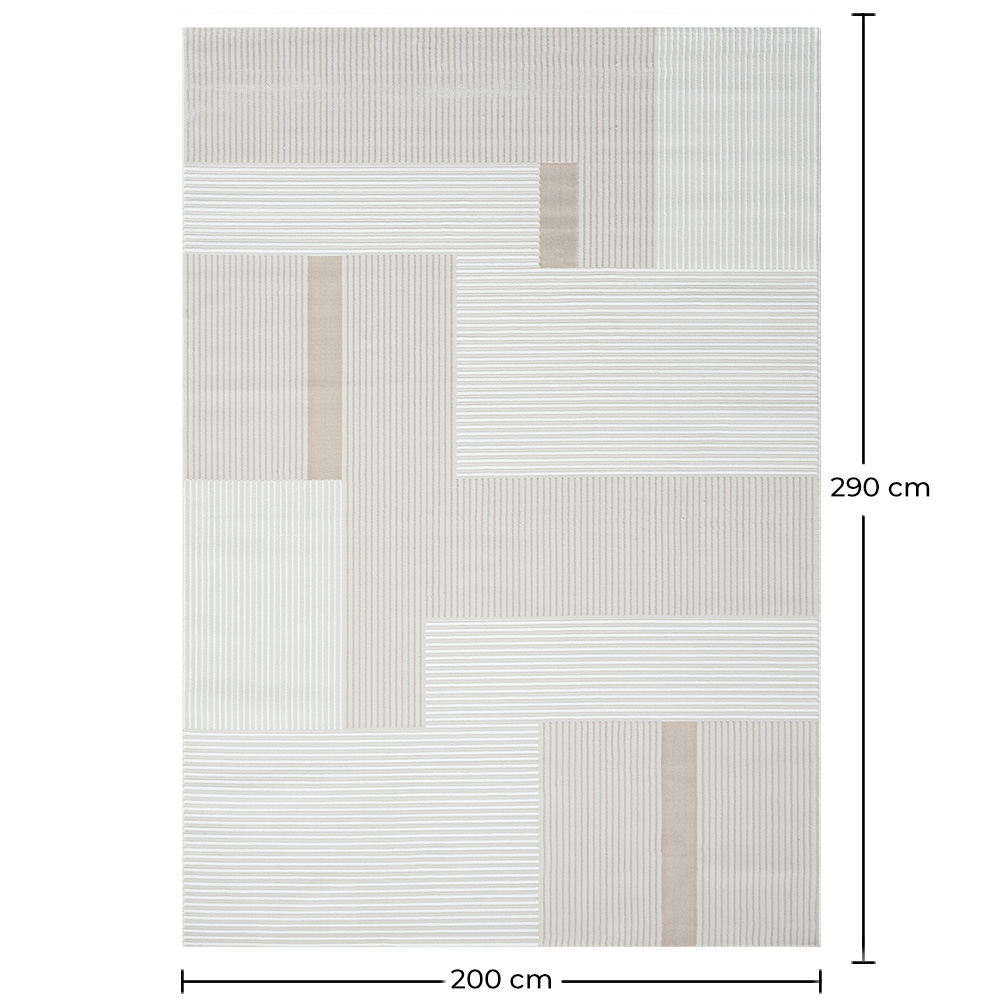 Großer Teppich im Zeitgenössischen Modernen Design - Beige (290x200 cm) - Qara image 10