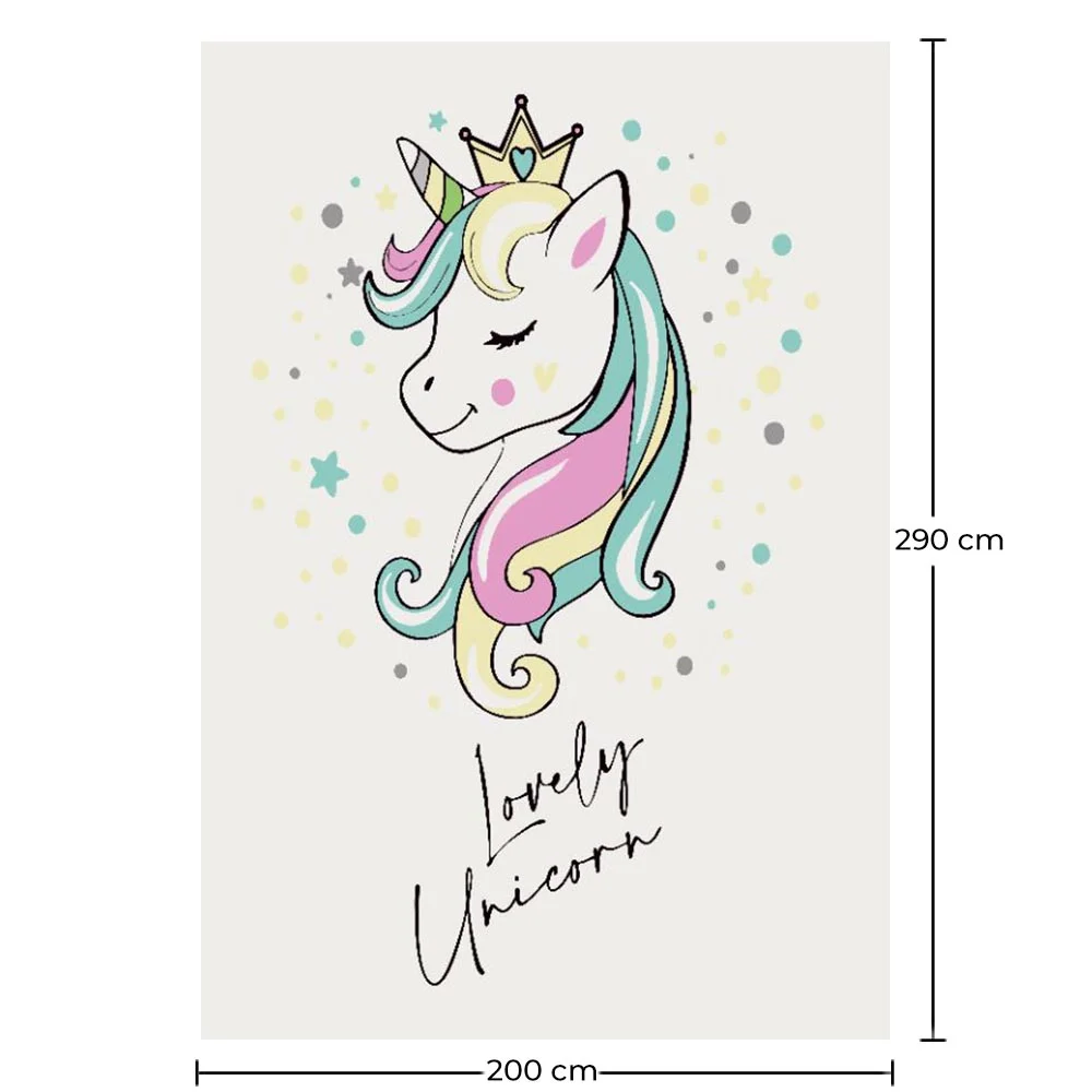 Großer Kinderteppich mit Einhorn-Design - Mehrfarbig (290x200 cm) - Style image 10