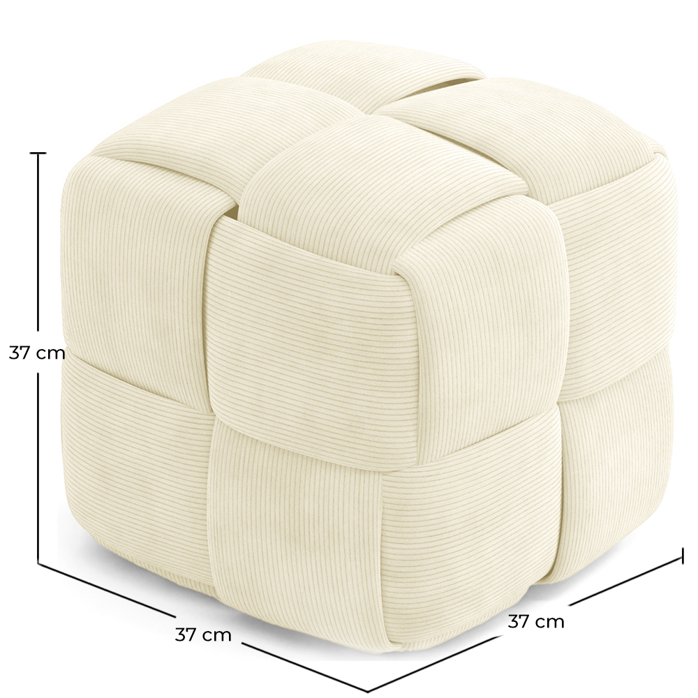 Quadratischer Pouf mit Kord-Bezug - Modernes Design - Cube image 10