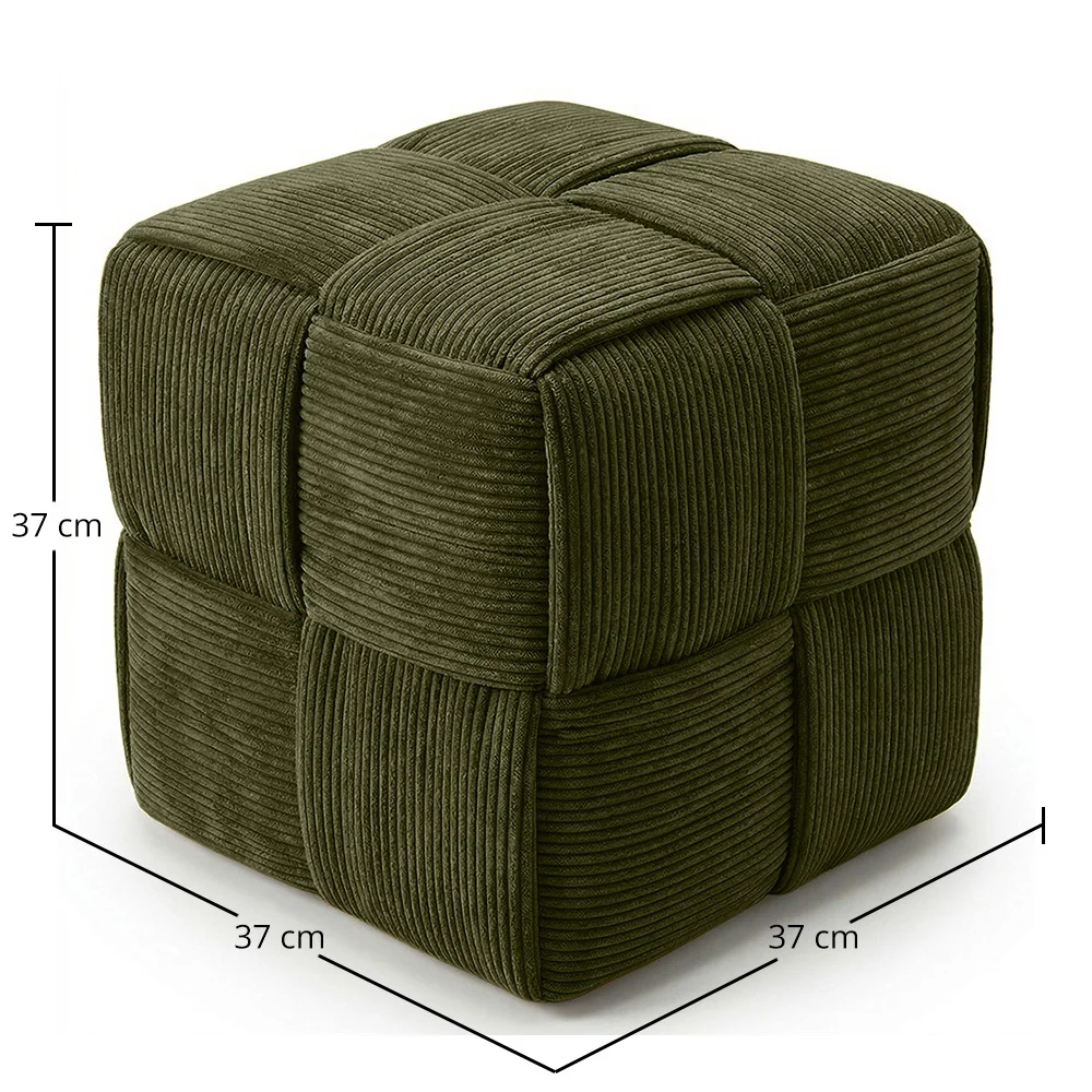 Quadratischer Pouf mit Kord-Bezug - Modernes Design - Cube image 10
