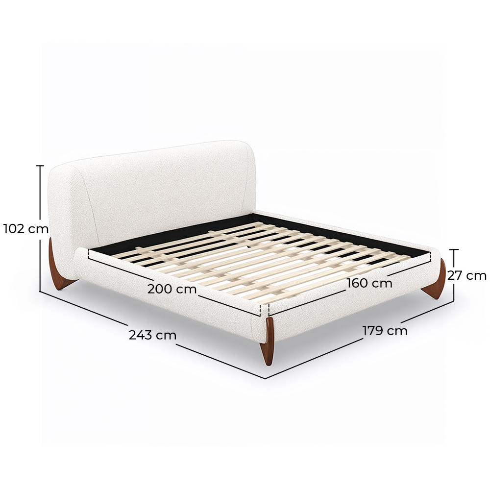 Doppelbett 160x200 CM - Gepolstert in Bouclé Stoff - Delicious image 10