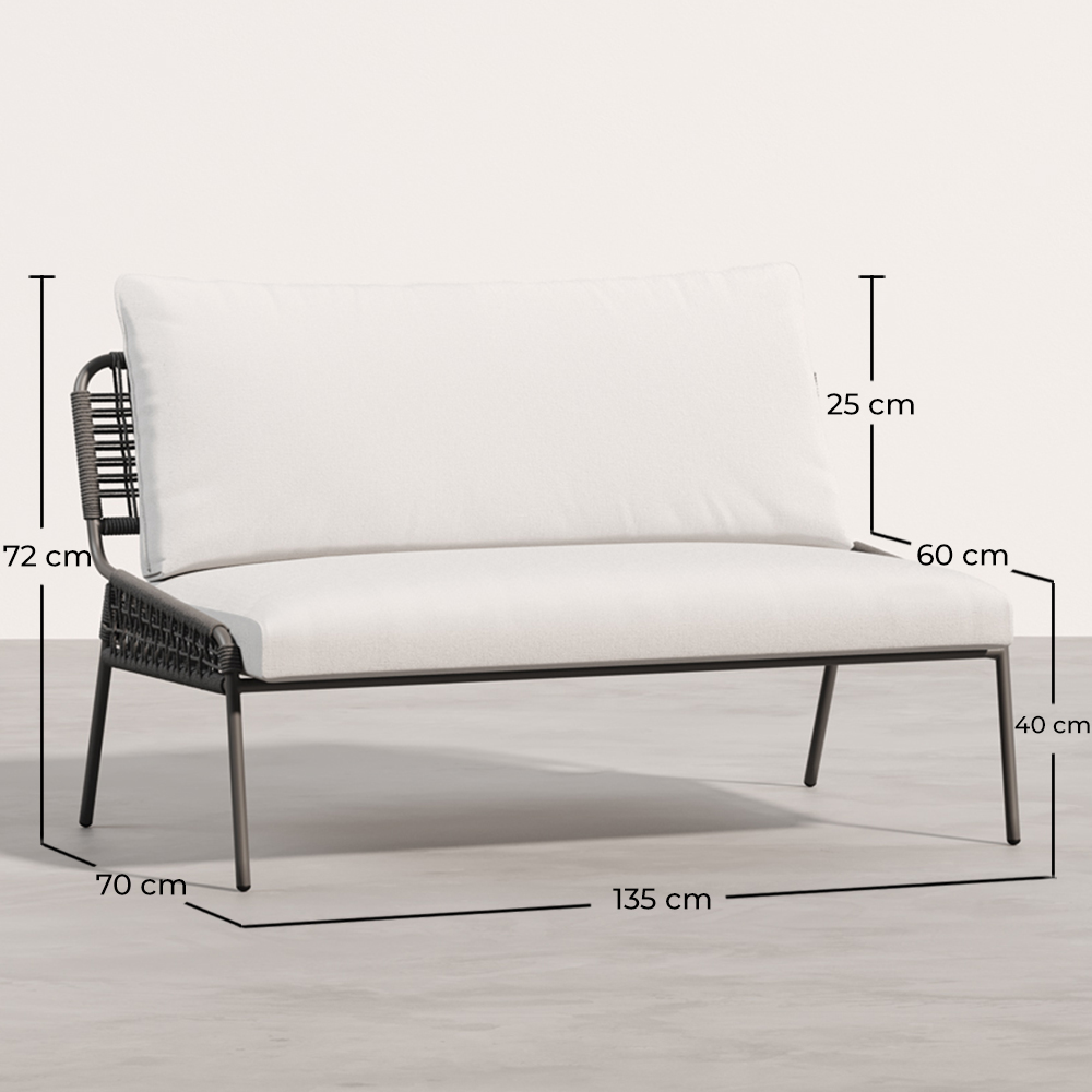 Outdoor-Sofa 135cm - Aluminium und Synthetisches Rattan - Brawma image 10