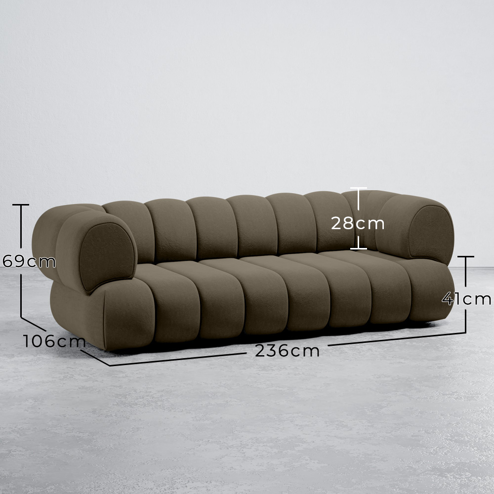 Velours-Gepolstertes Sofa - Moderner Stil - 2/3-Sitzer - Kurve Teddy image 10