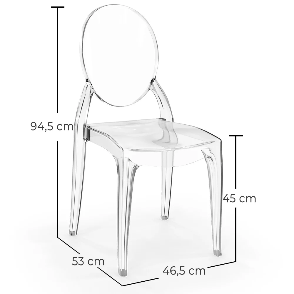 2er-Pack transparente Esszimmerstühle - Estilo Victoria  image 10