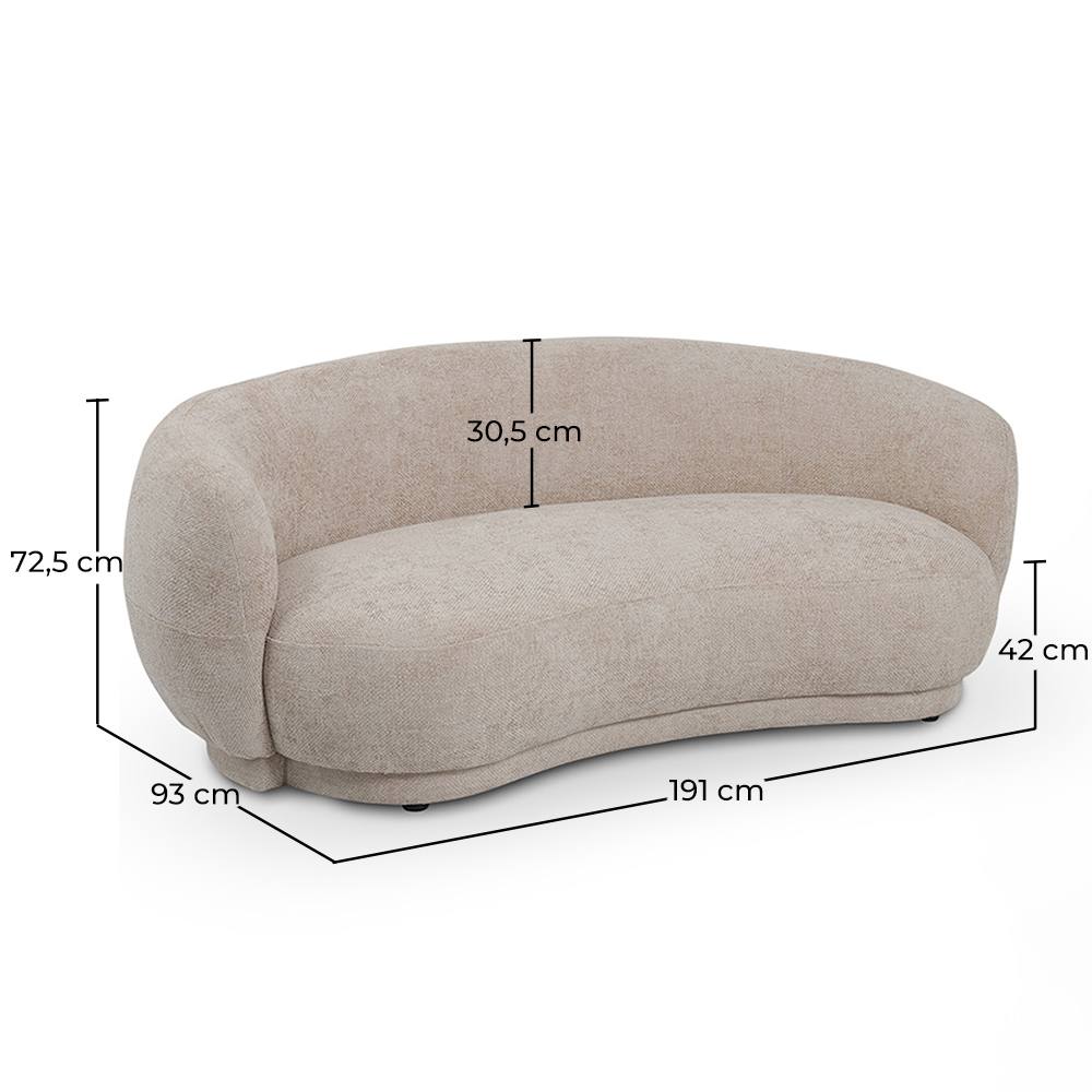 Gebogener Design-Sofa im zeitgenössischen Stil mit Chenille-Polsterung - Curvy image 10