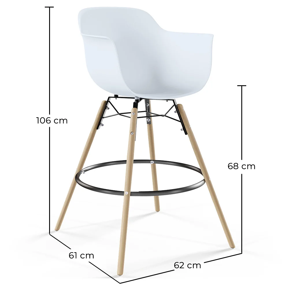 Barhocker - Skandinavisches Design - Holzbeine - 2er-Set - Nordika image 10