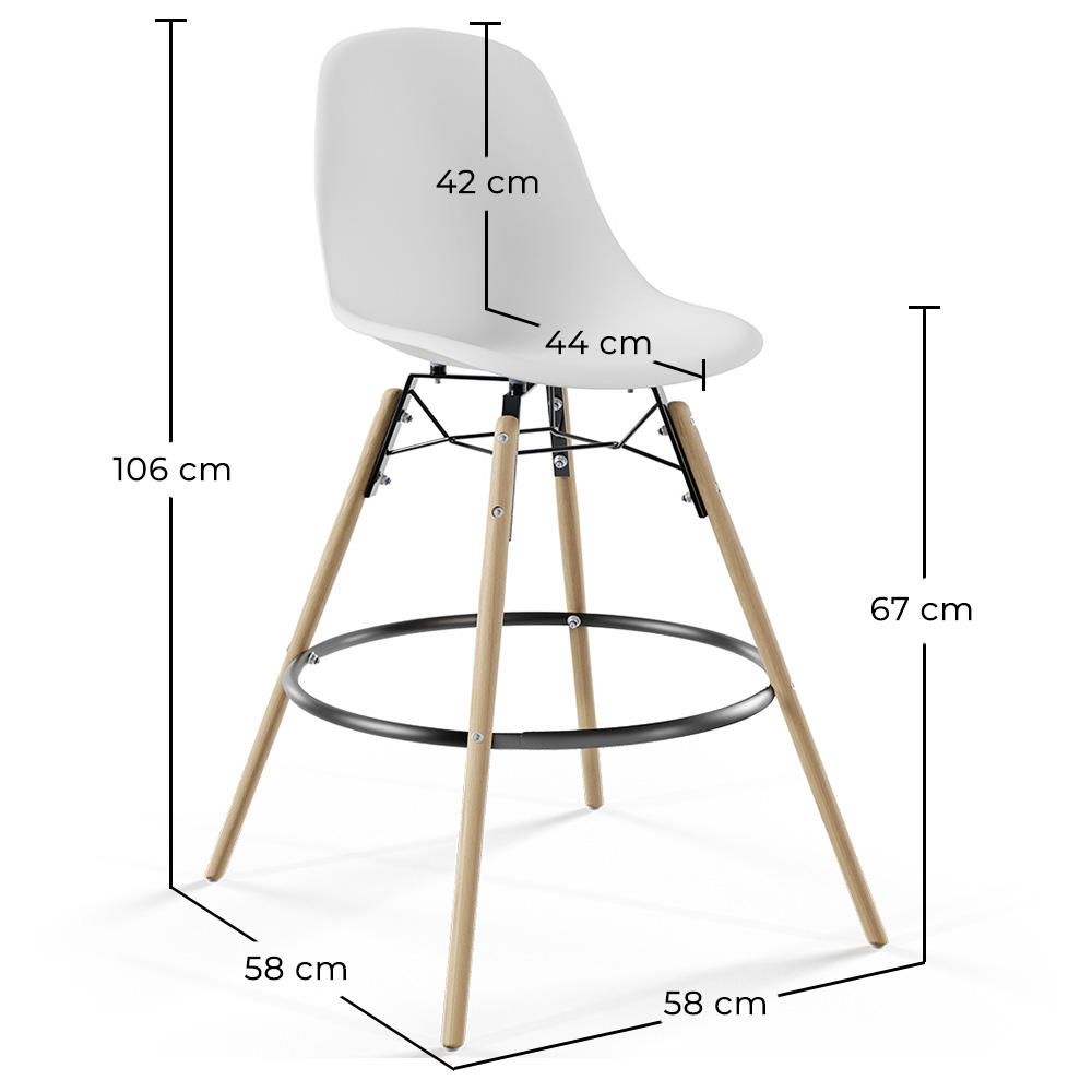 Set mit 2 Barhockern - Skandinavisches Design - Holzbeine - Skögur image 10