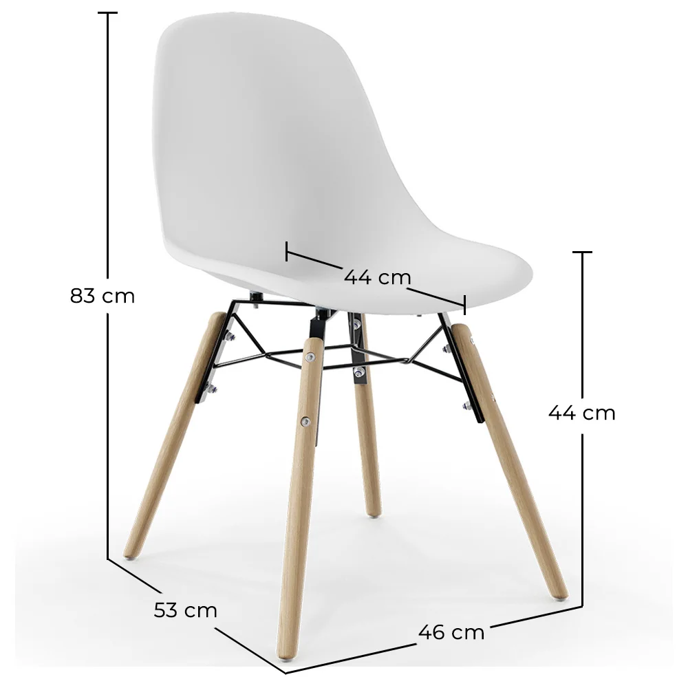 Esszimmerstuhl - Skandinavisches Design - Holzbeine - 4er-Set - Skögur image 10