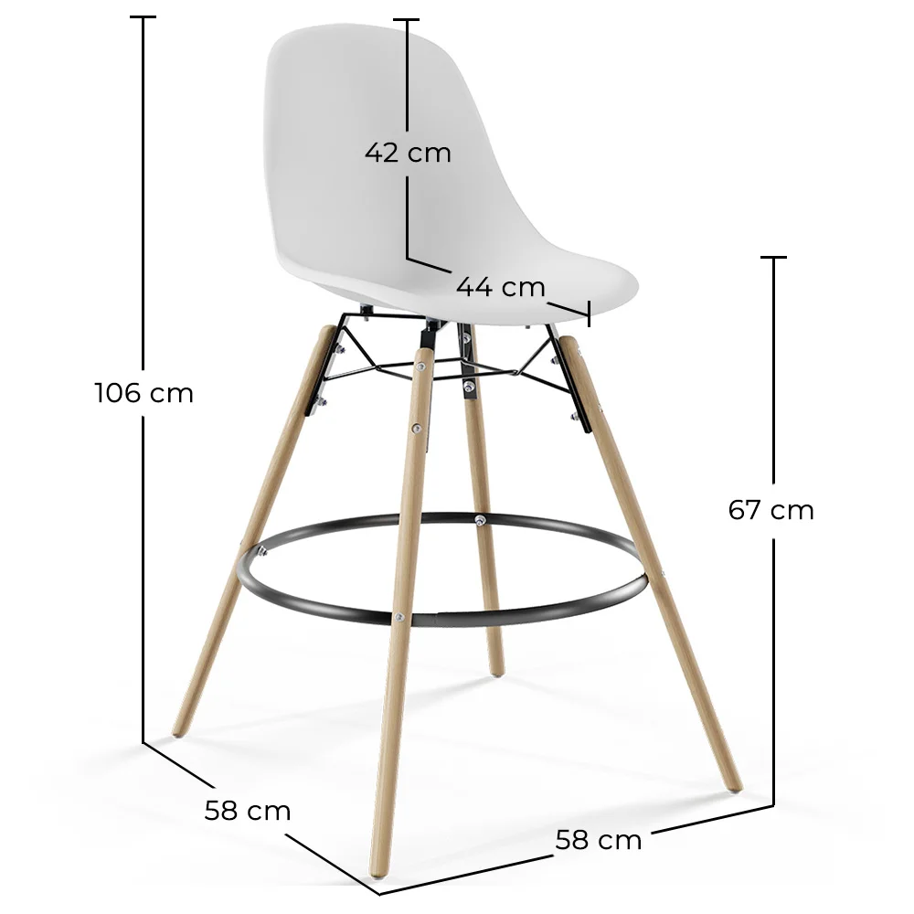 Barhocker - Skandinavisches Design - Holzbeine - 4er-Set - Skögur image 10