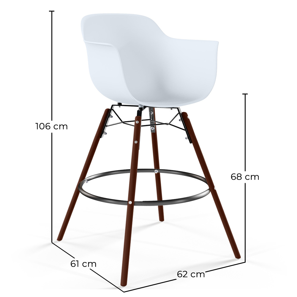 Barhocker - Skandinavisches Design - Dunkle Holzbeine - 2er-Set - Nordika image 10