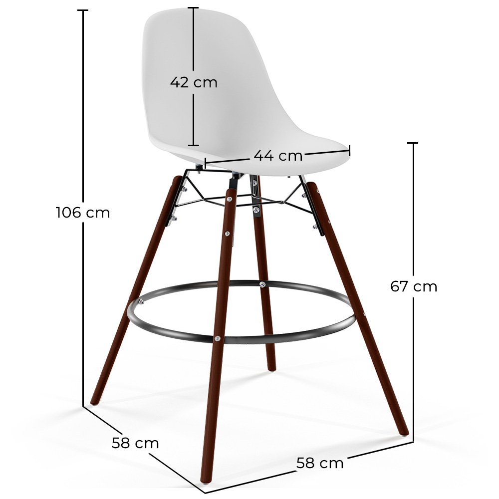 Barhocker - Skandinavisches Design - Dunkle Holzbeine - 2er-Set - Skögur image 10