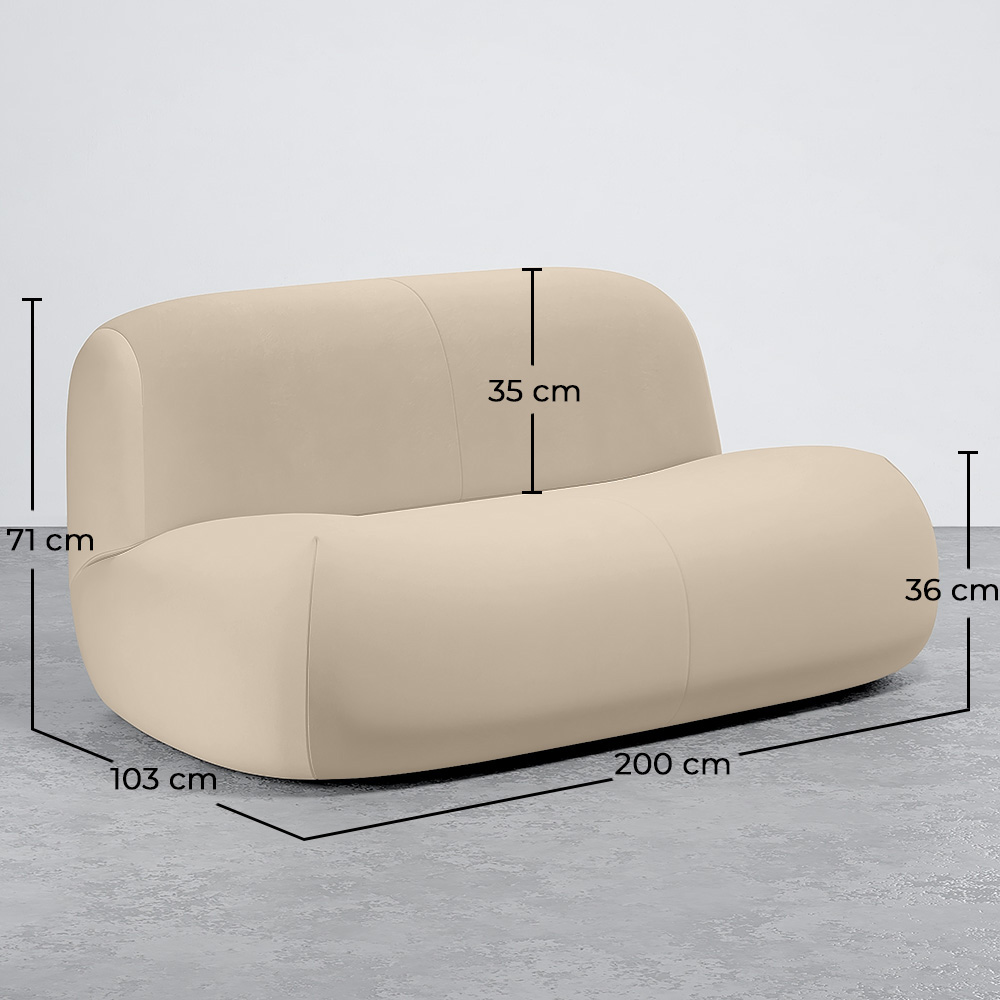 Modernes Minimalistisches Sofa mit Geschwungenem Design und Samtbezug - Komfort und Zeitgenössischer Stil - Büba image 10