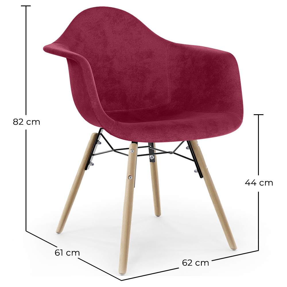 Esszimmerstuhl aus Samt - Skandinavisches Design und Holzbeine - Nordika image 10