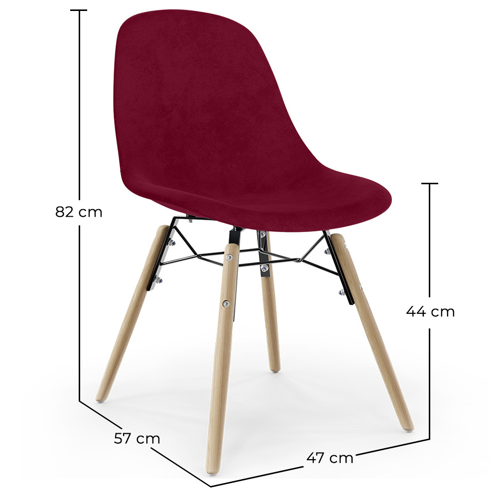 Esszimmerstuhl aus Samt - Skandinavisches Design und Holzbeine - Skögur image 10