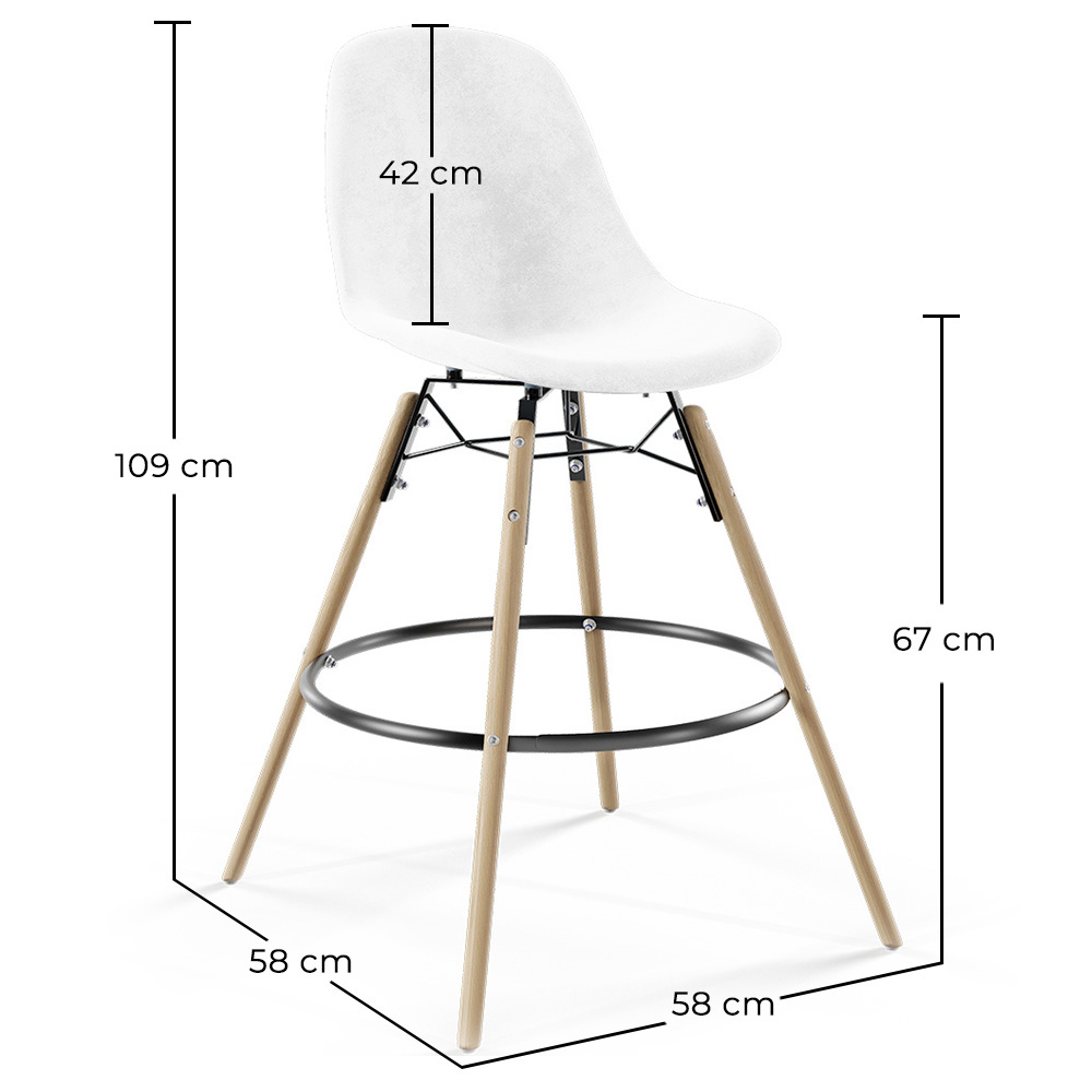 Barhocker aus Samt - Skandinavisches Design und Holzbeine - Skögur image 10