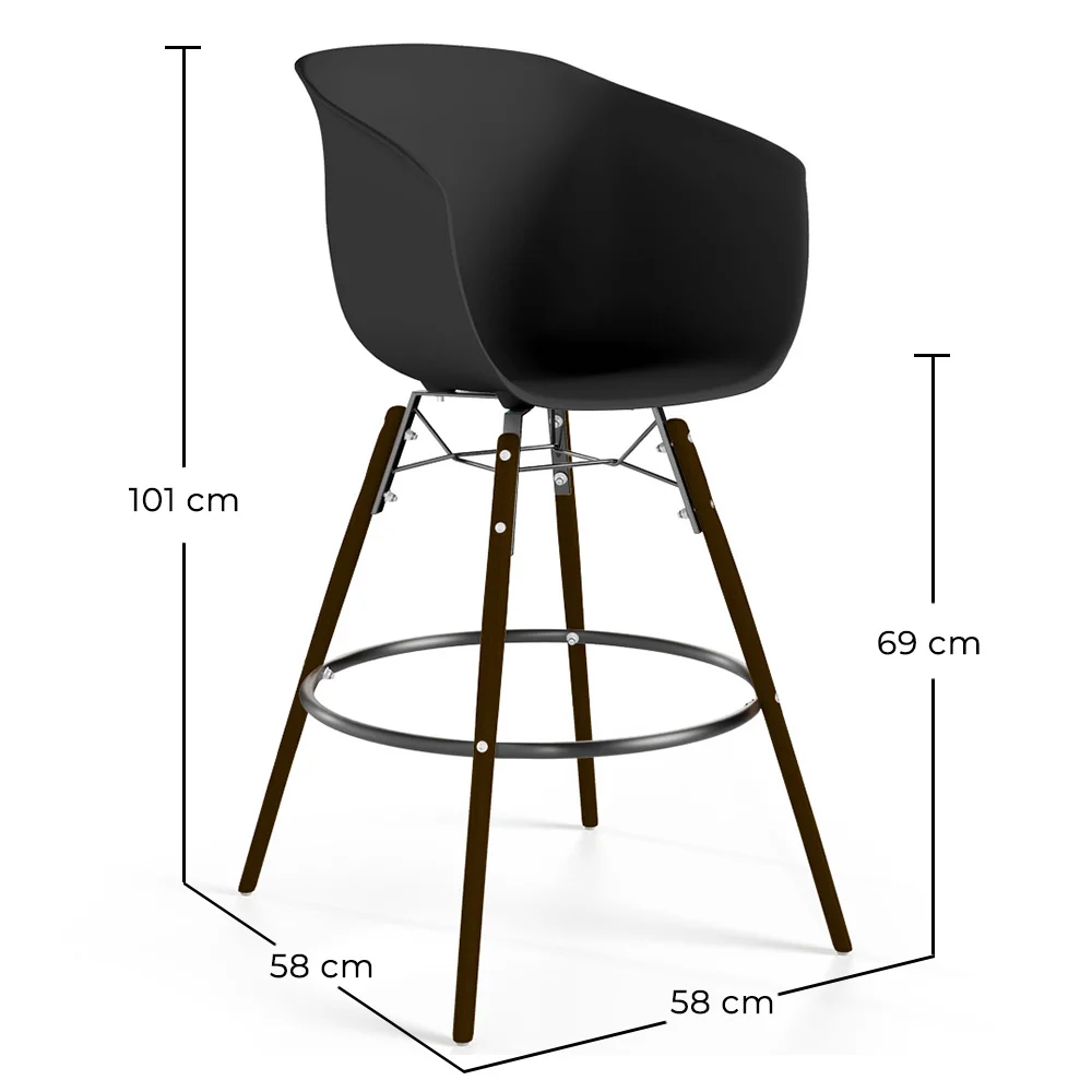 Barhocker - Skandinavisches Design - Dunkle Holzbeine - Pirela image 10