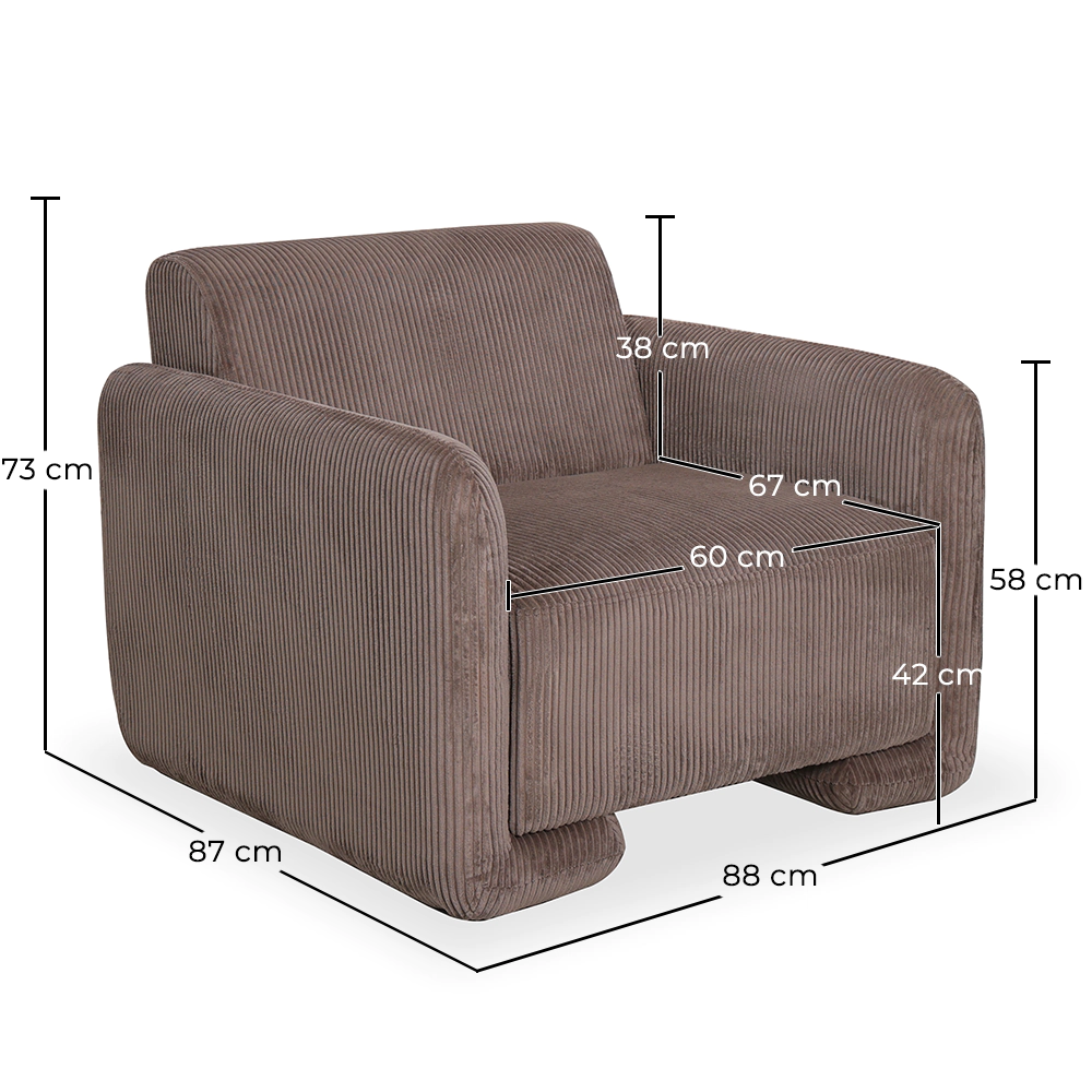 Sessel Gepolstert Mit Samtcord – Modernes Design - November image 10