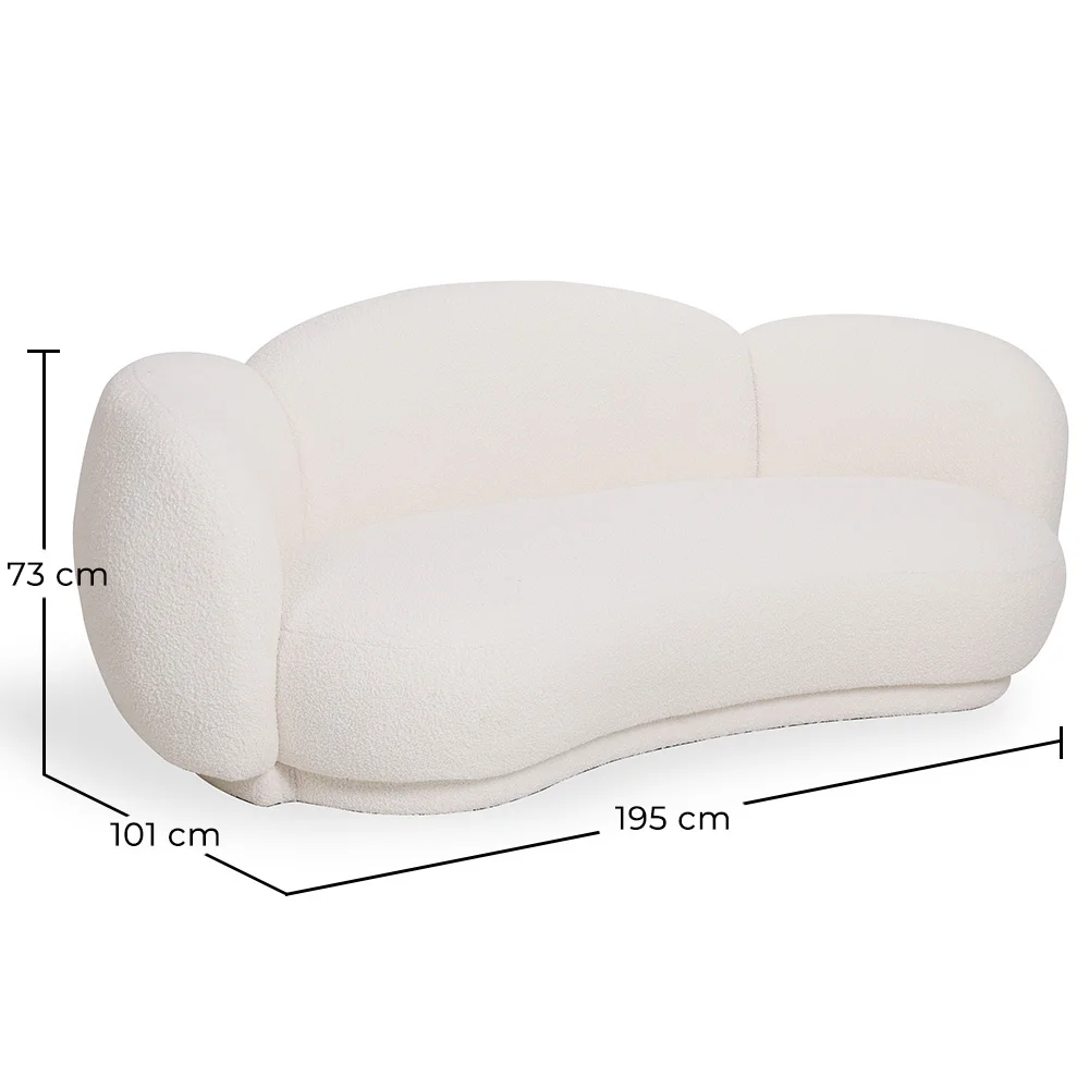 Gebogenes Sofa Mit Weißem Bouclé-Bezug – Modernes Und Elegantes Design - Sorela image 10