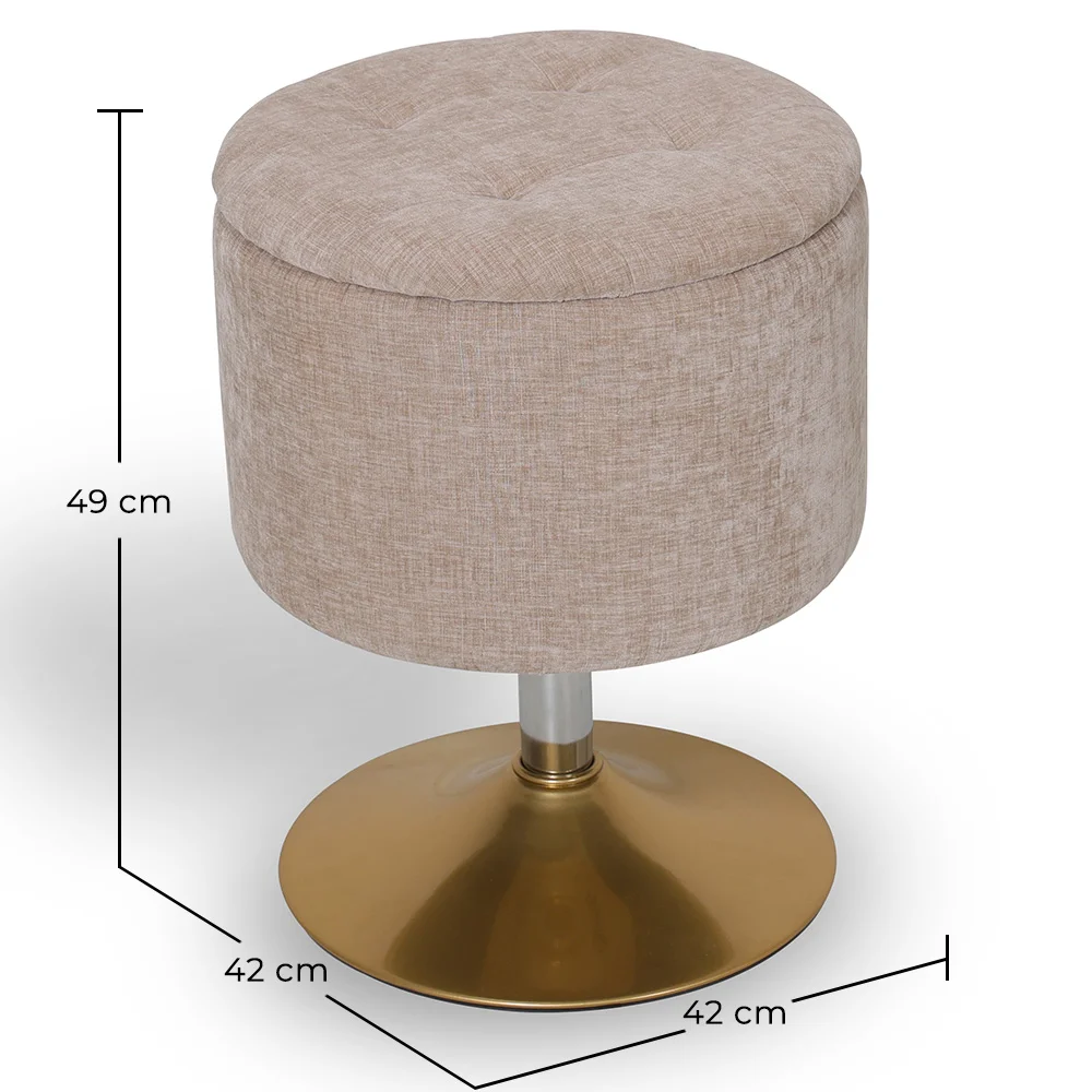 Hocker Mit Stauraum Gepolstert In Chenille - Tony image 10