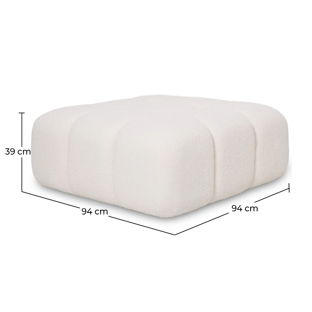Modularer Pouf Gepolstert Mit Bouclé-Stoff - Modernes Design – Kombinierbar Mit Modularsofa Bianca image 10