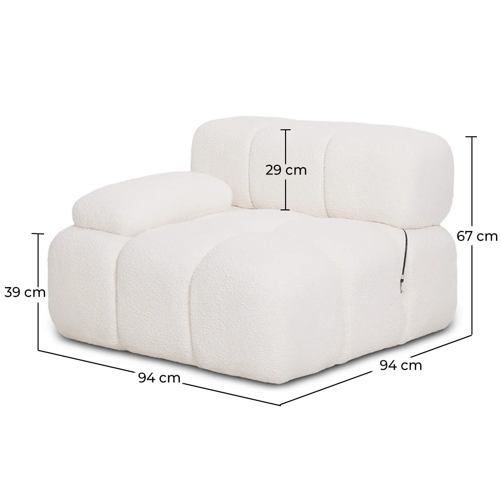 Rechter Ecksesssel - Bezogen Mit Bouclé-Stoff - Kombinierbar Mit Modularsofa Bianca image 10