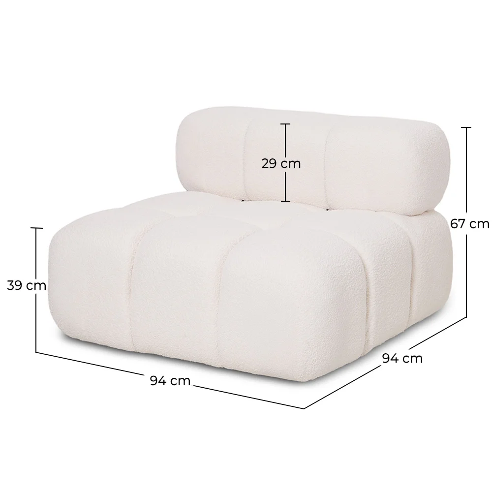 Sessel Gepolstert Mit Bouclé-Stoff - Kombinierbar Mit Modularsofa Bianca image 10
