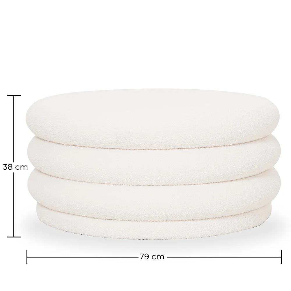 Moderner Ottoman Mit Stauraum Gepolstert Mit Bouclé-Stoff Multifunktional Als Couchtisch - Dass image 10