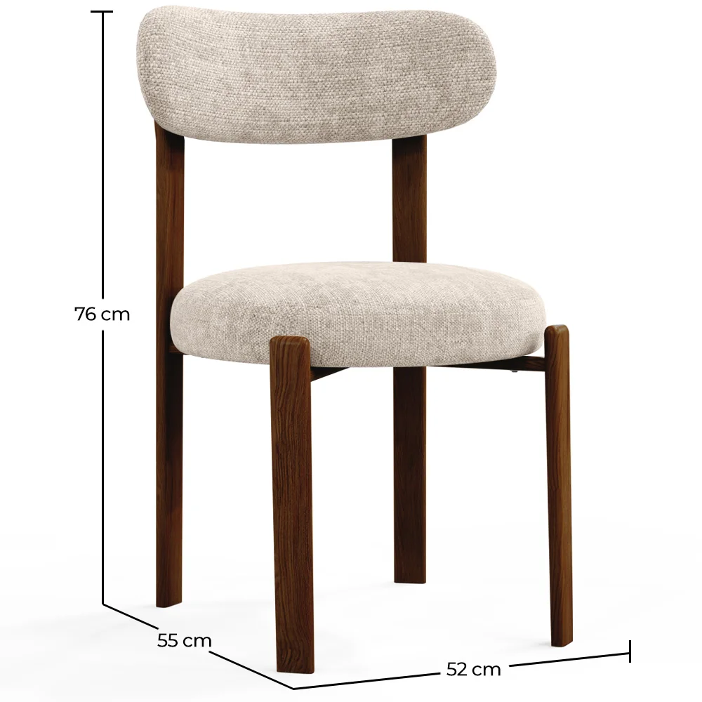 Esszimmerstuhl gepolstert in Chenille – Dunkle Holzoptik-Beine – Ergonomisches und modernes Design – Okare image 10
