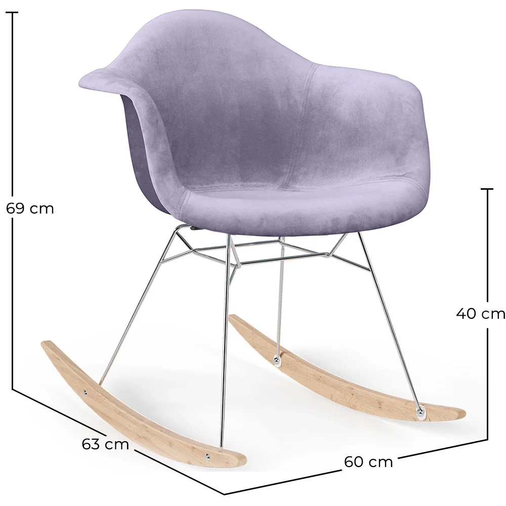 Schaukelstuhl Modern Stoff Gepolstert – Nordic Stil - Nordika image 10